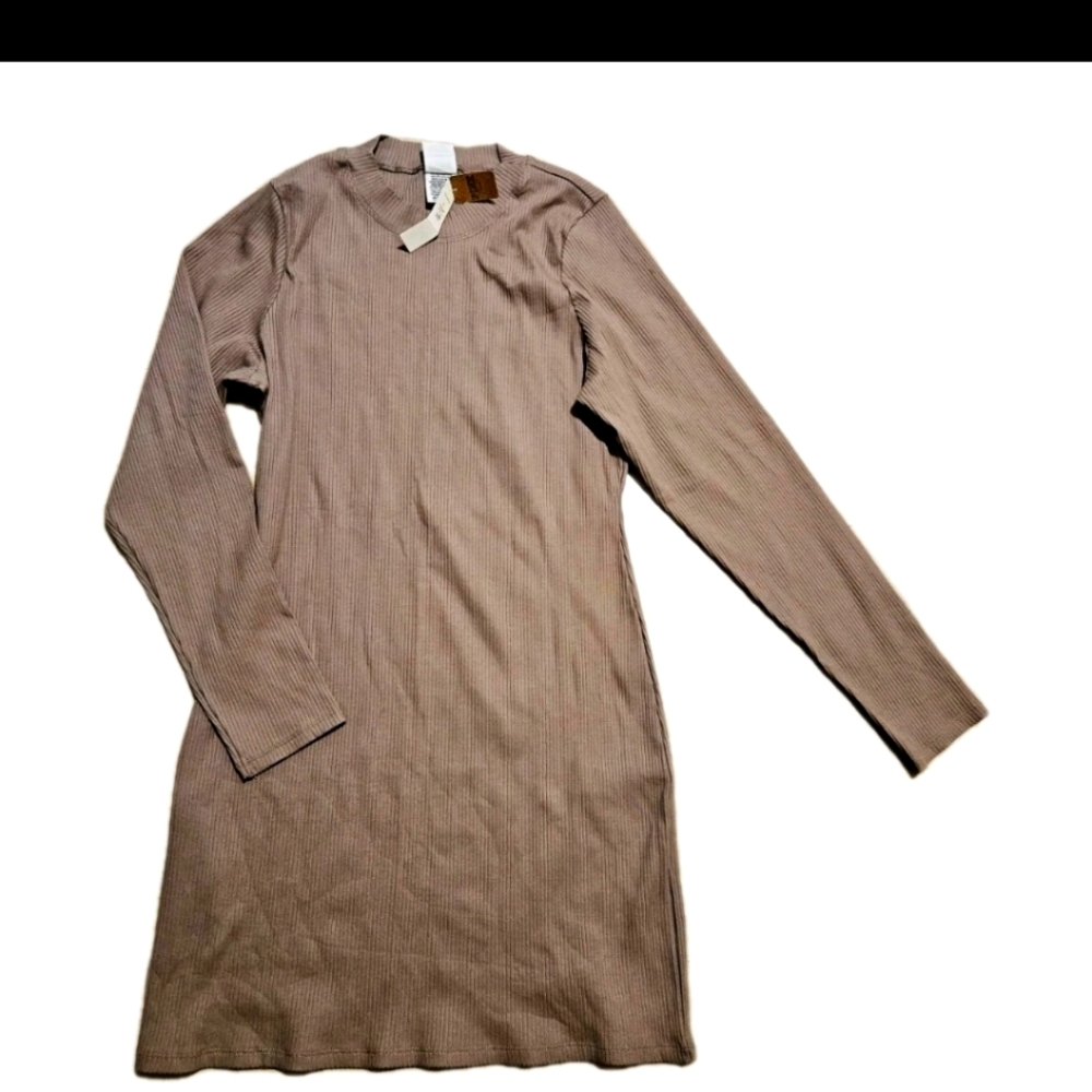 Pink Victorias Secret Shirt Dress Womens Size XL Long Sleeve Light Mocca NWT